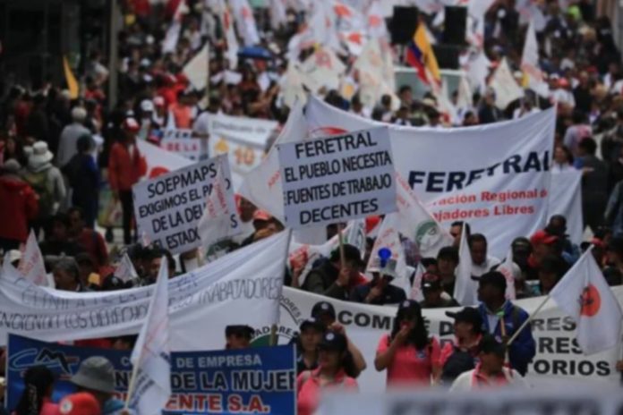 Movilizaciones masivas en Ecuador repudian la agenda neoliberal del Gobierno de Daniel Noboa